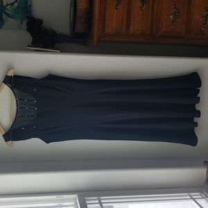 Jones Wear Dress Black with rhinestones and Sweeping Back